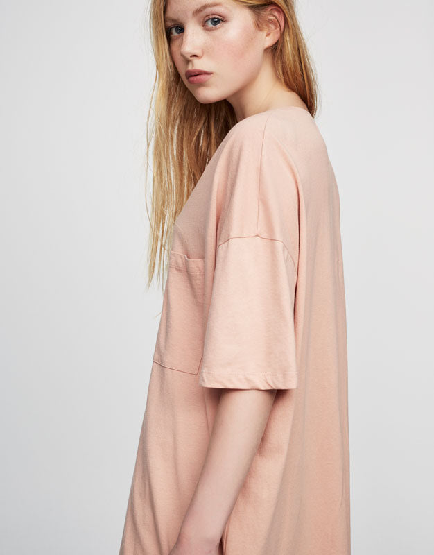 Quilted Mesh T-Shirt Dress