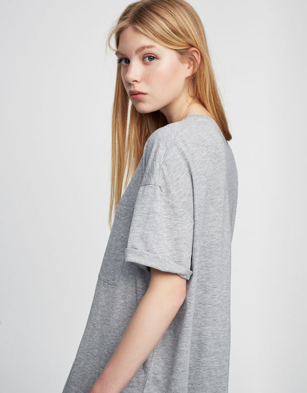 Quilted Mesh T-Shirt Dress
