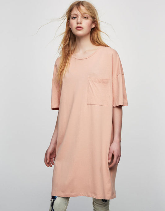 Quilted Mesh T-Shirt Dress