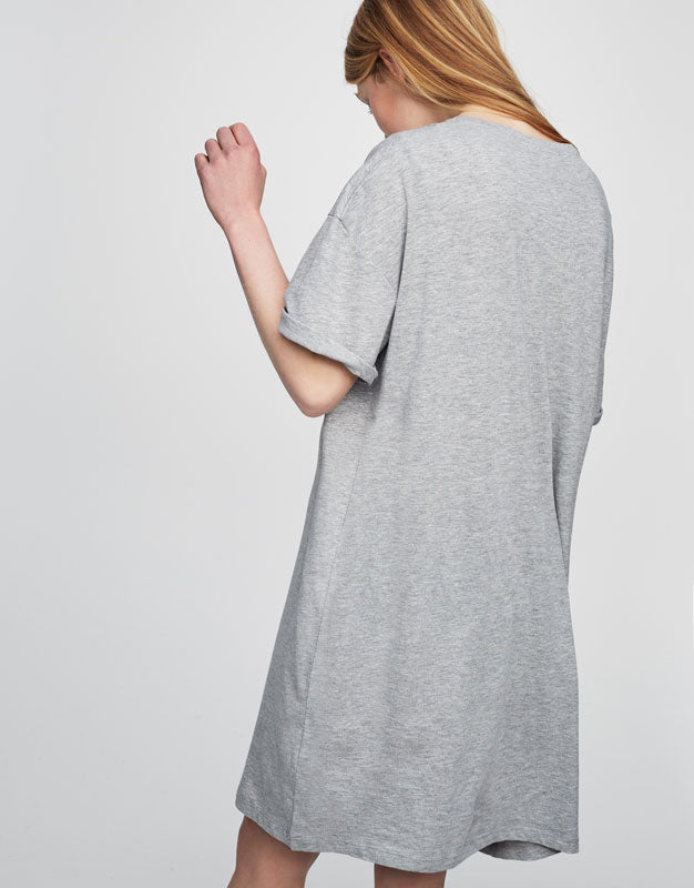 Quilted Mesh T-Shirt Dress